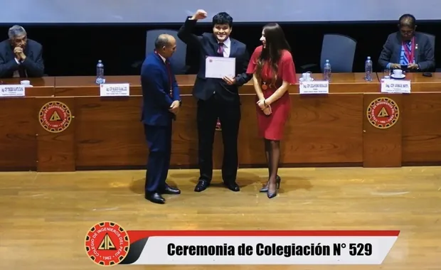 Colegiación del Ing. Alexander Porras en el Colegio de Ingenieros del Perú, Ceremonia N° 529